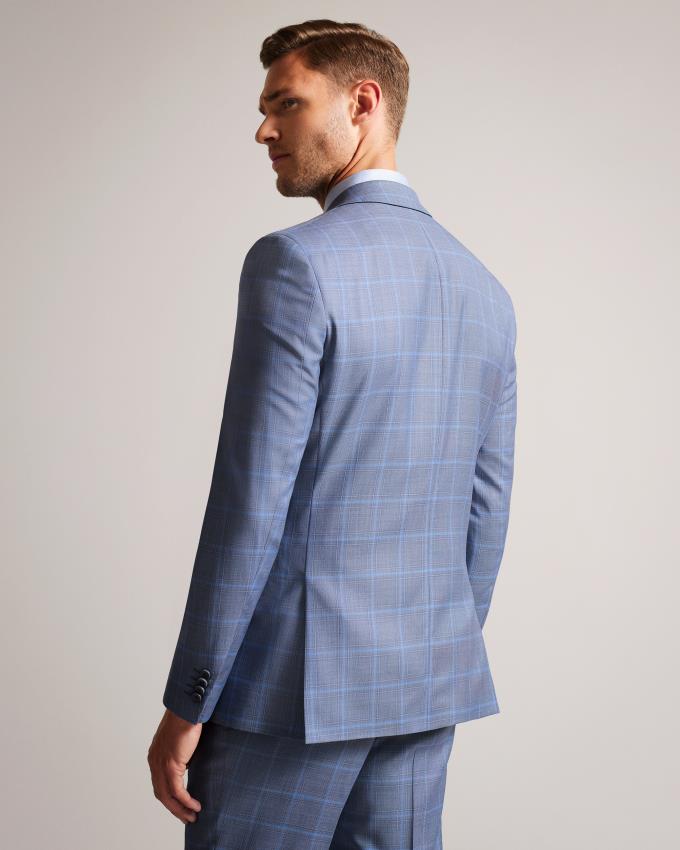 Veste Ted Baker Wool Check Suit Bleu Homme | CEM-54014852